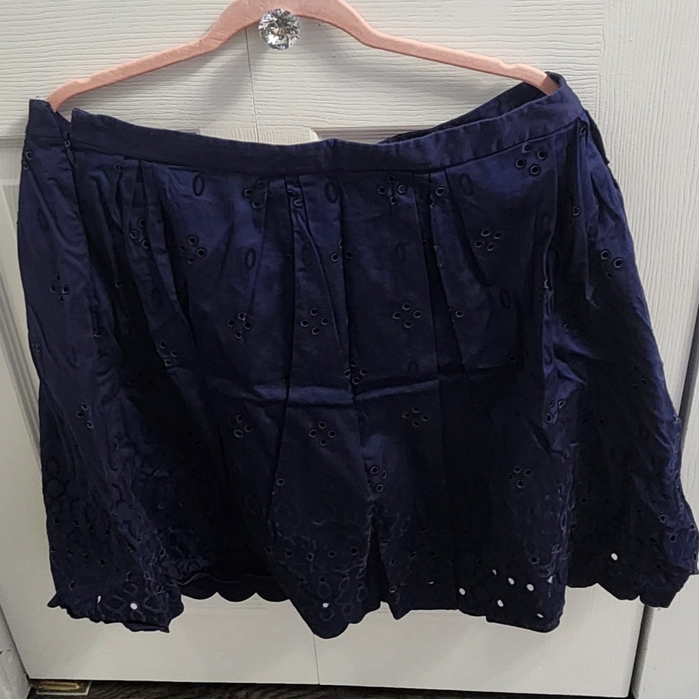 Navy Patterned Skirt (Women's 16, Like New) - Picture 2 of 10